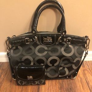 AUTHENTIC COACH OP ART PURSE WITH MATCHING WALLET